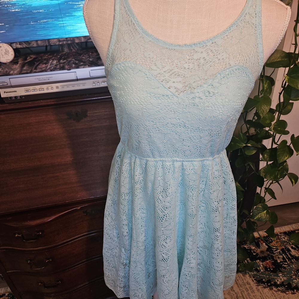 Xhilaration Light Blue Lace Midi Dress : Spring & Summer LOOK